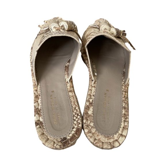 Zara Faux Snakeskin Python Flat Leather Slip On
Espadrille Mule - Picture 6 of 11